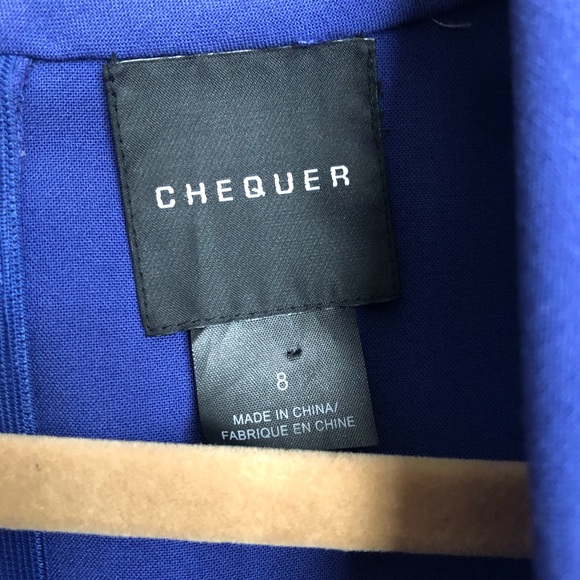 Nordstrom Chequer Blue Violet Structured Dress - Picture 3 of 6